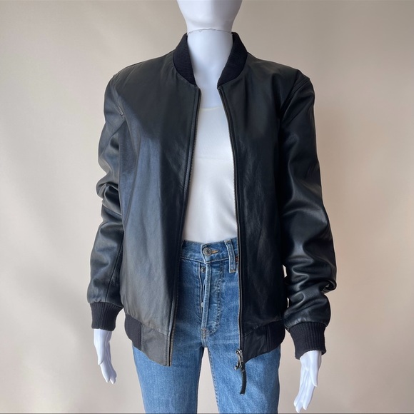LLD ORIGINAL Black Vintage Genuine Leather Bomber Jacket - Picture 2 of 14